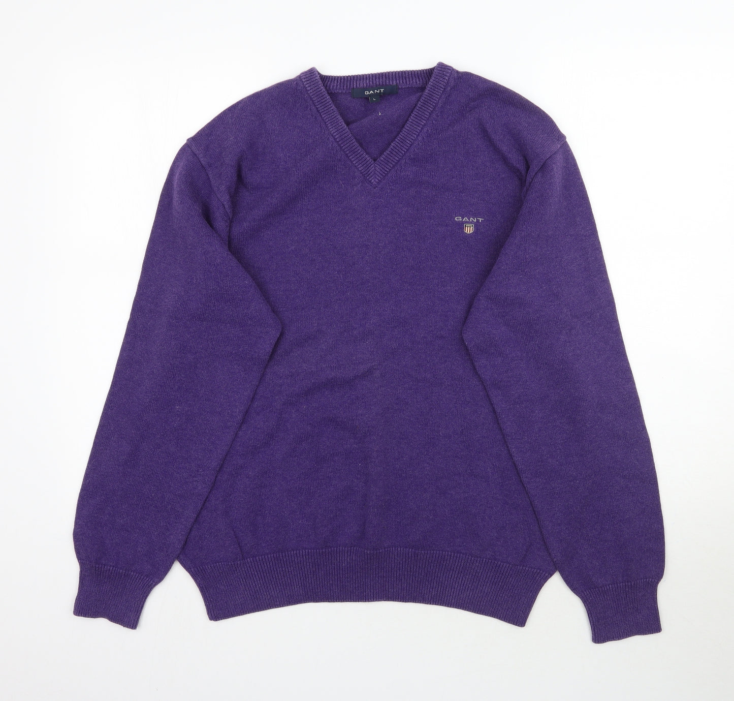 GANT Mens Purple  Knit Pullover Jumper Size L