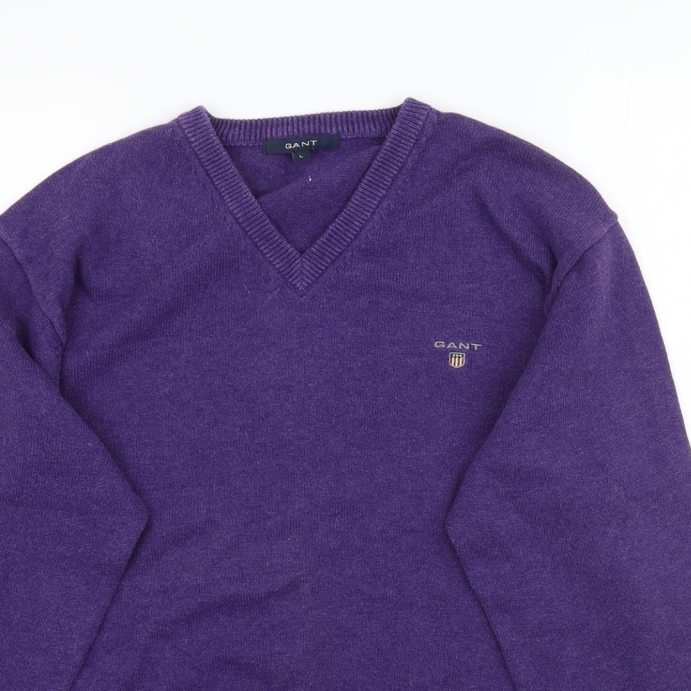 GANT Mens Purple  Knit Pullover Jumper Size L