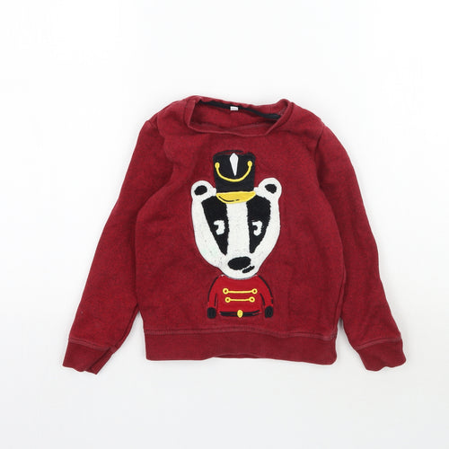 Marks and Spencer Girls Red Batik  Pullover Sweatshirt Size 3-4 Years  - Unisex