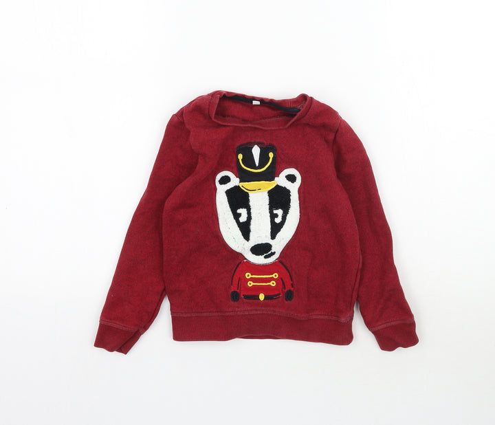 Marks and Spencer Girls Red Batik  Pullover Sweatshirt Size 3-4 Years  - Unisex