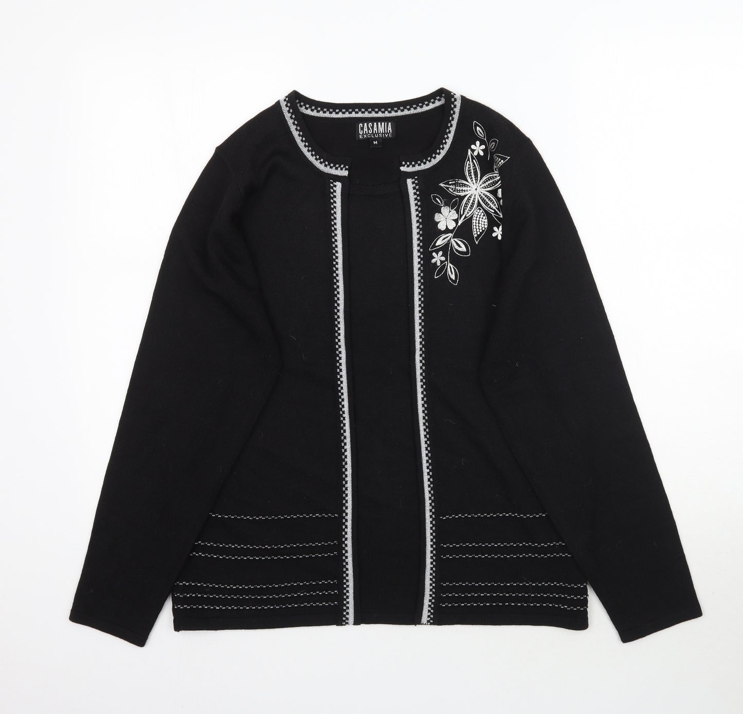 Casamia Womens Black  Knit Pullover Jumper Size M