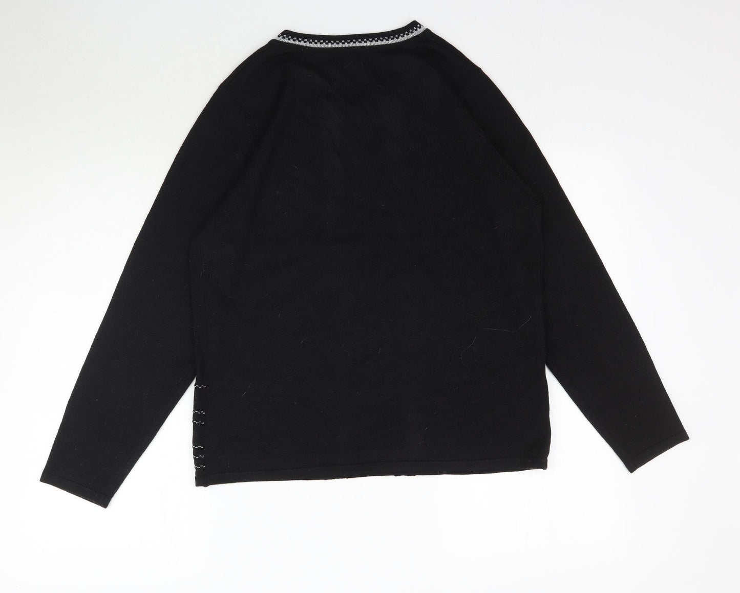 Casamia Womens Black  Knit Pullover Jumper Size M