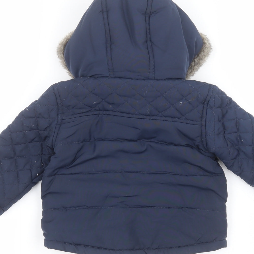 Marks and Spencer Baby Blue   Parka Coat Size 9-12 Months