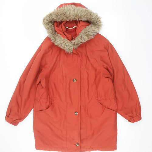 Marks and Spencer Womens Orange   Parka Coat Size 10
