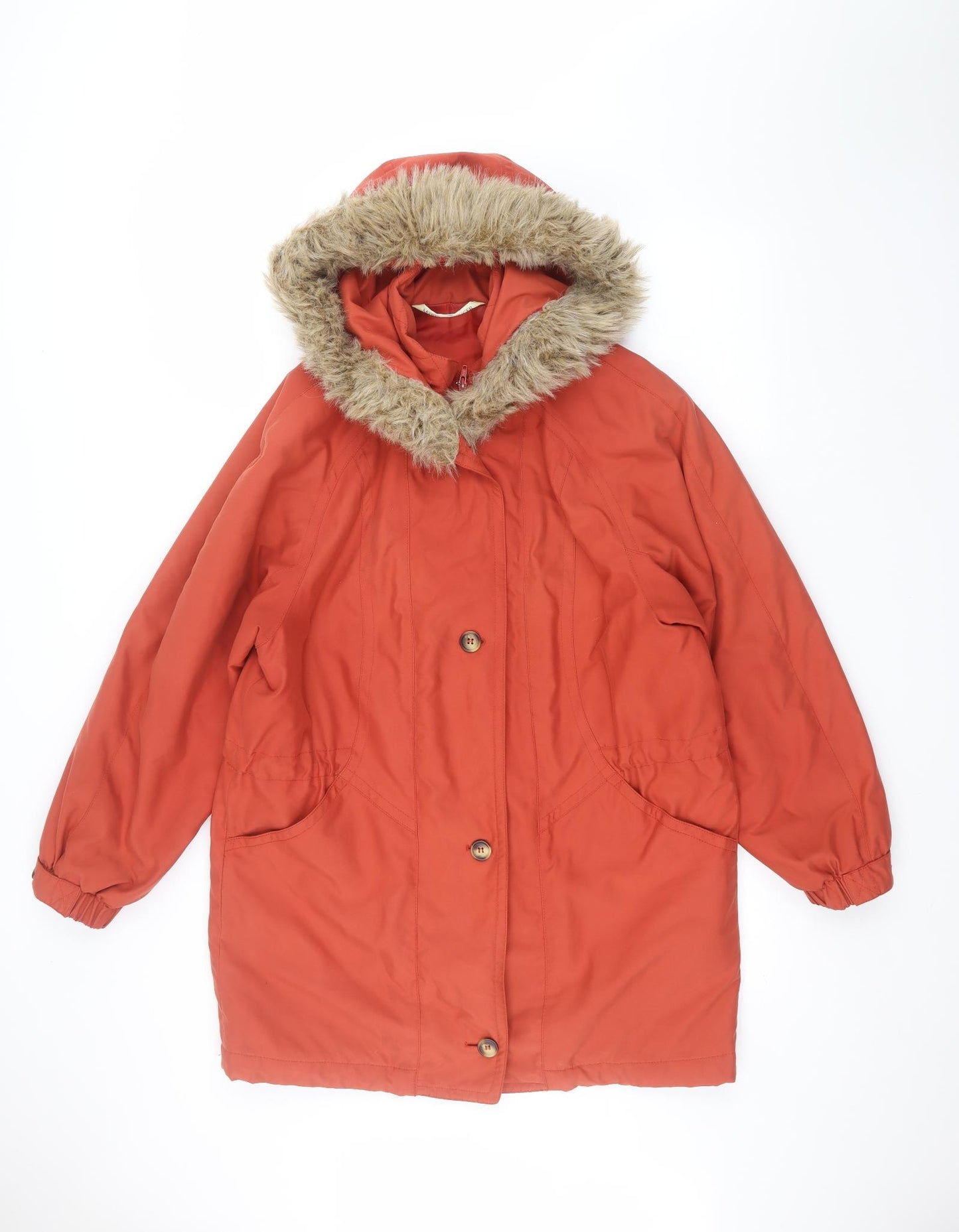 Marks and Spencer Womens Orange   Parka Coat Size 10