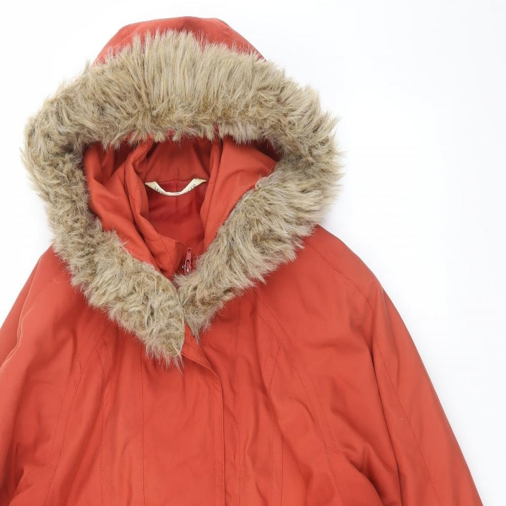 Marks and Spencer Womens Orange   Parka Coat Size 10
