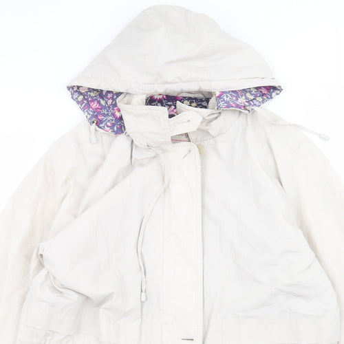Elegance Womens White   Parka Coat Size S