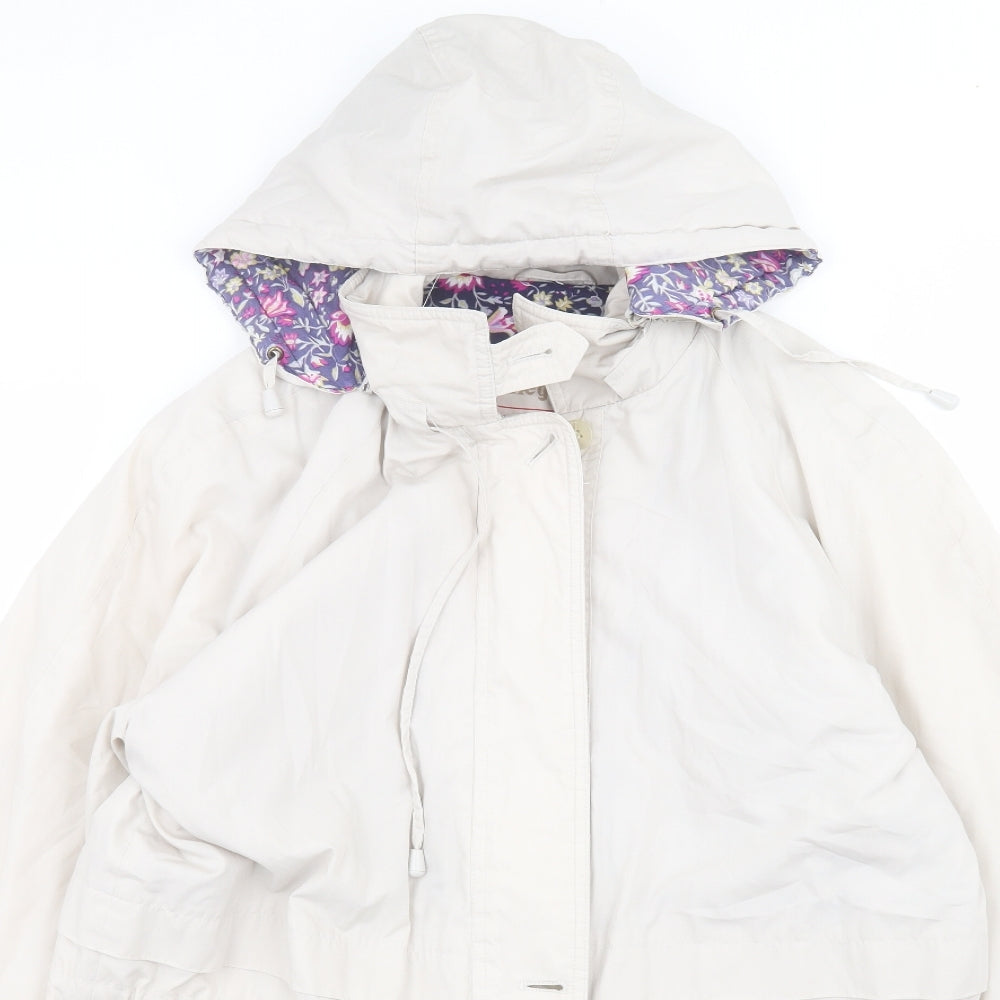 Elegance Womens White   Parka Coat Size S