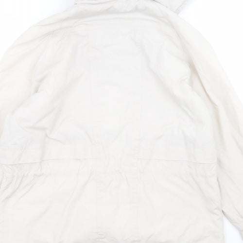 Elegance Womens White   Parka Coat Size S