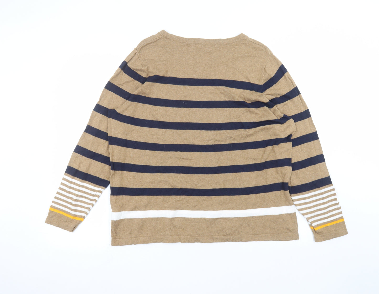 NEXT Womens Brown Striped  Basic T-Shirt Size 20