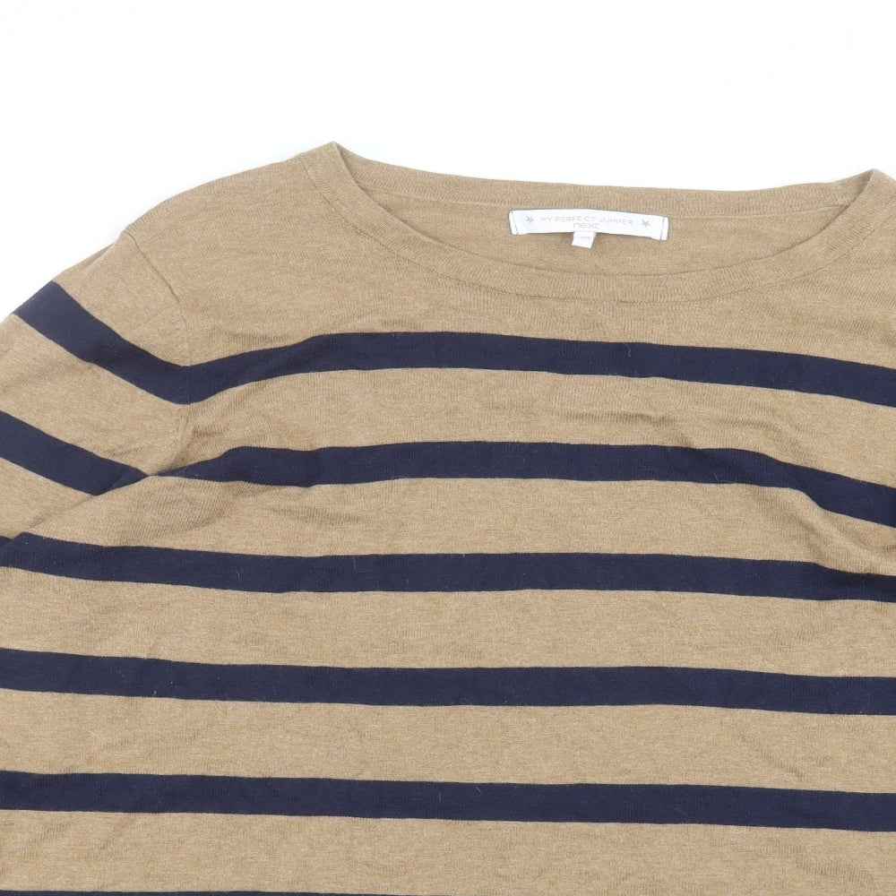 NEXT Womens Brown Striped  Basic T-Shirt Size 20