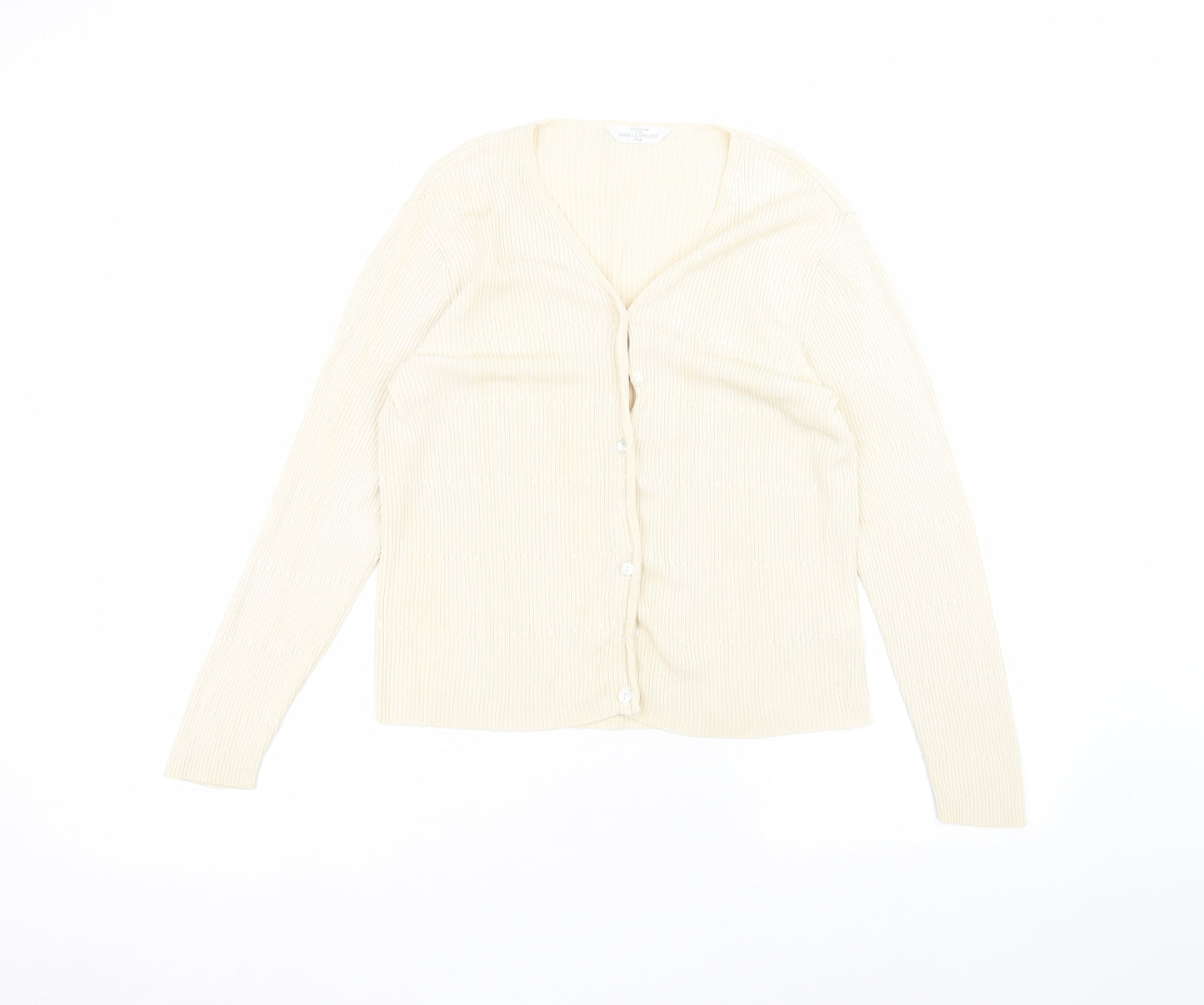 Marks and Spencer Womens Beige   Cardigan Jumper Size 14