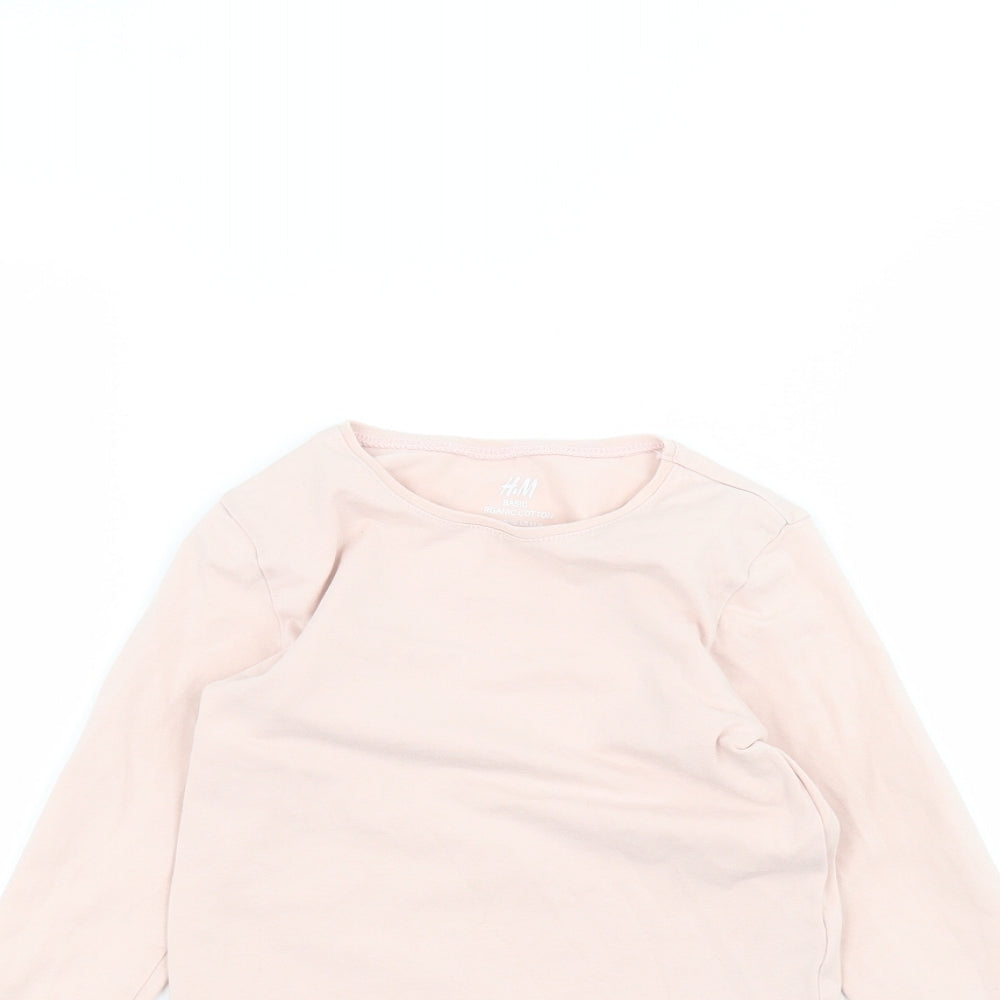 H&M Girls Pink   Basic T-Shirt Size 5-6 Years