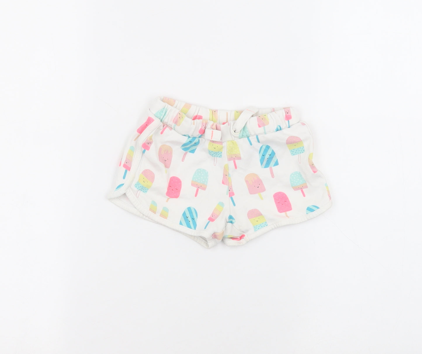 Marks and Spencer Girls White   Sweat Shorts Size 2-3 Years