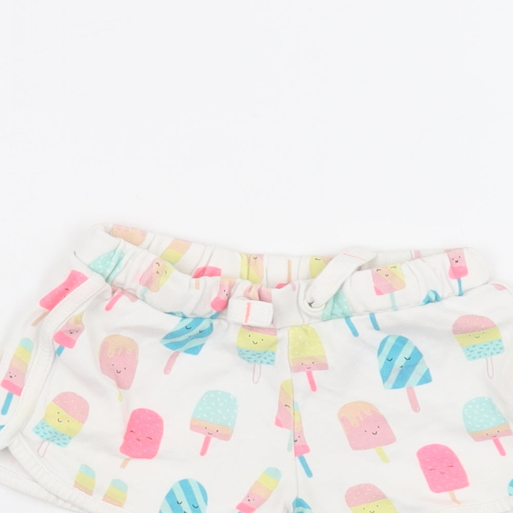 Marks and Spencer Girls White   Sweat Shorts Size 2-3 Years