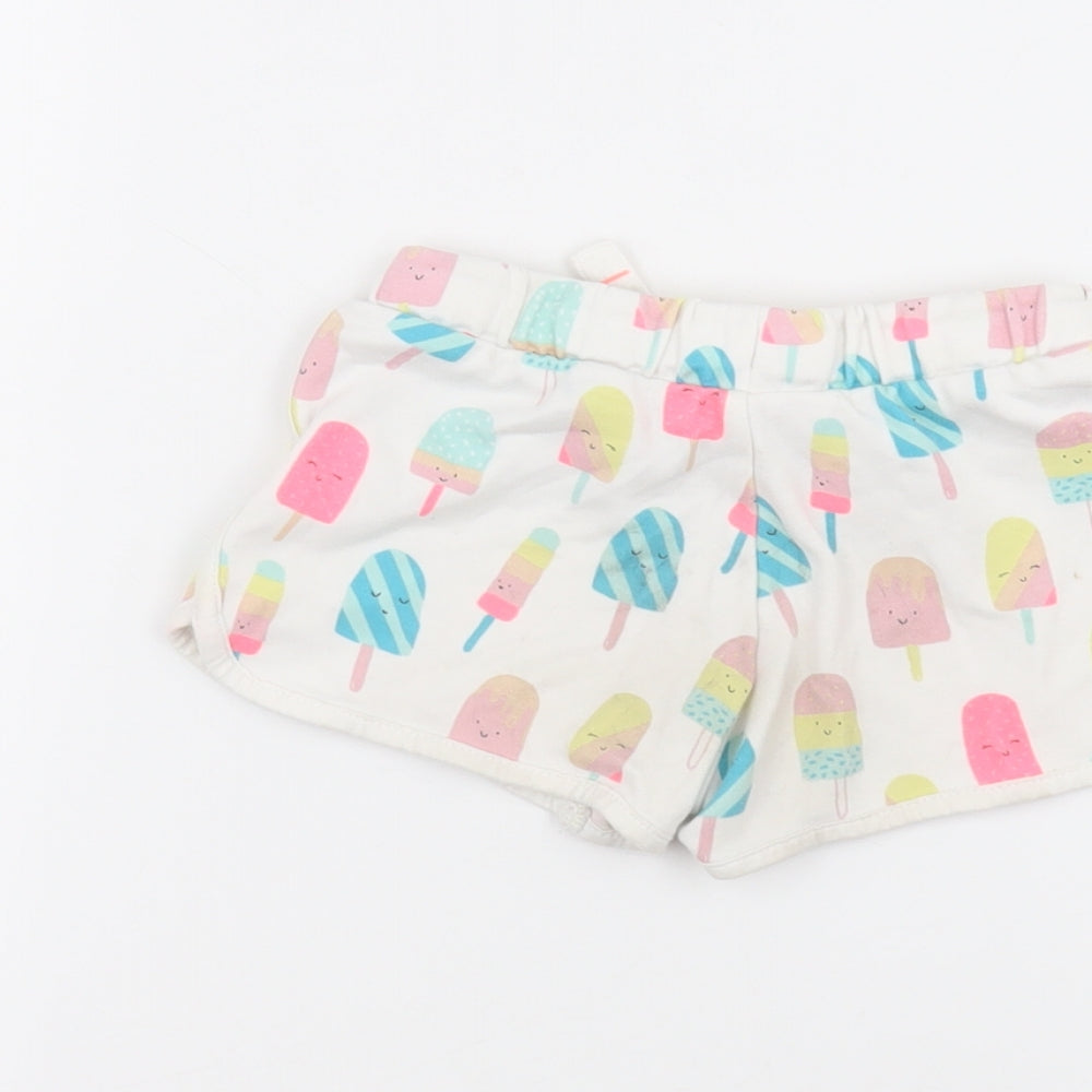 Marks and Spencer Girls White   Sweat Shorts Size 2-3 Years