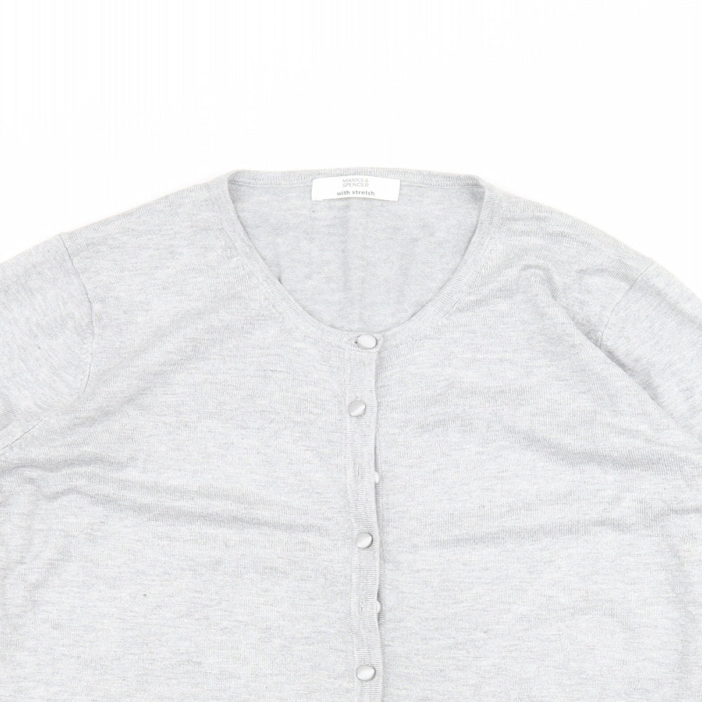 Marks and Spencer Womens Grey   Cardigan Jumper Size 16