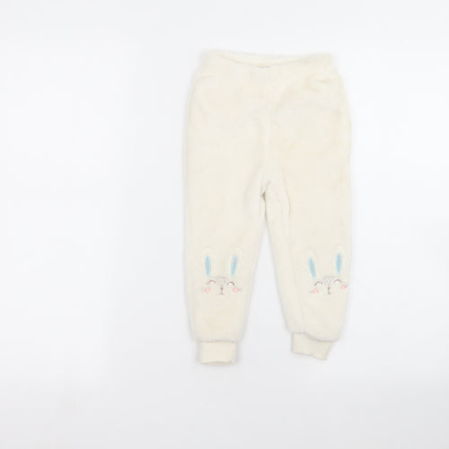 George Girls White   Sweatpants Trousers Size 2-3 Years