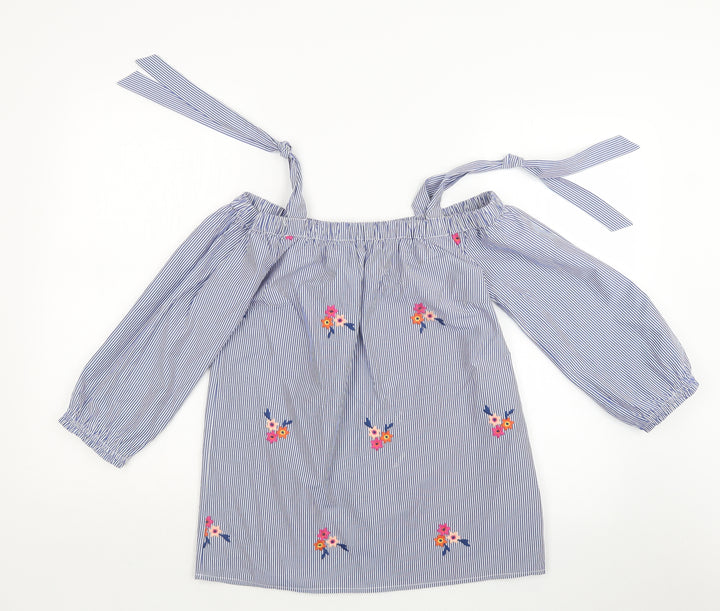 Dorothy Perkins Womens Blue Striped  Basic Blouse Size 8