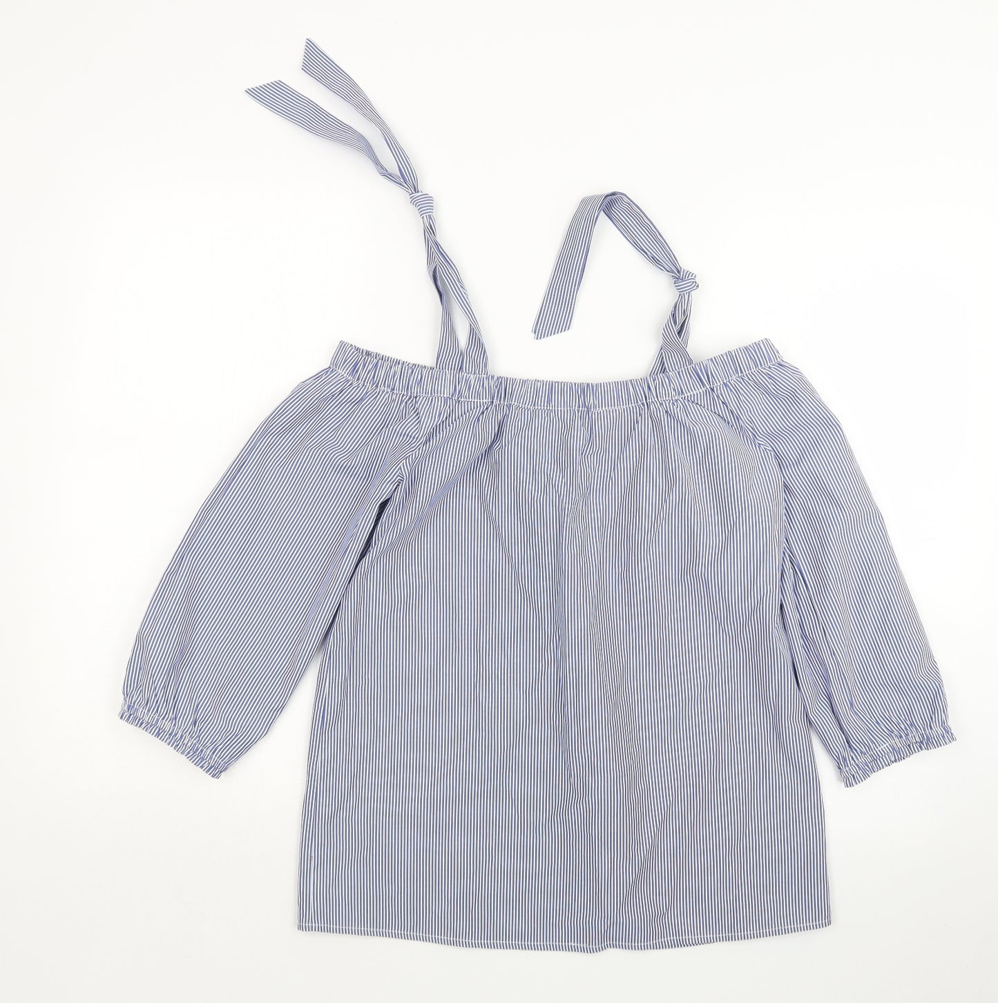 Dorothy Perkins Womens Blue Striped  Basic Blouse Size 8