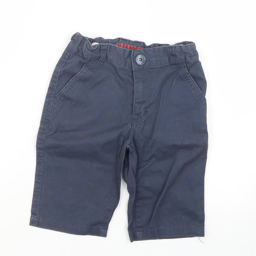 Peacocks Boys Blue Geometric  Chino Shorts Size 7 Years