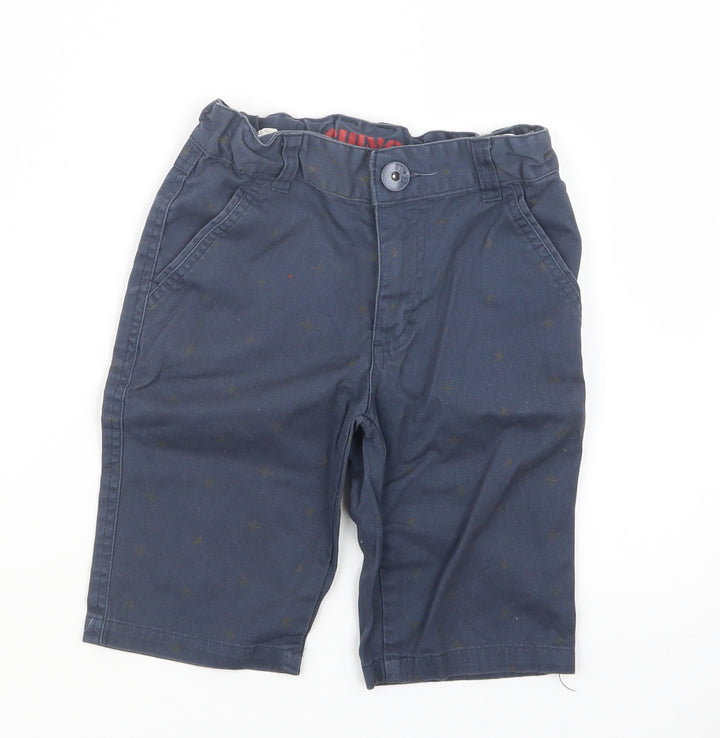 Peacocks Boys Blue Geometric Chino Shorts Size 7 Years