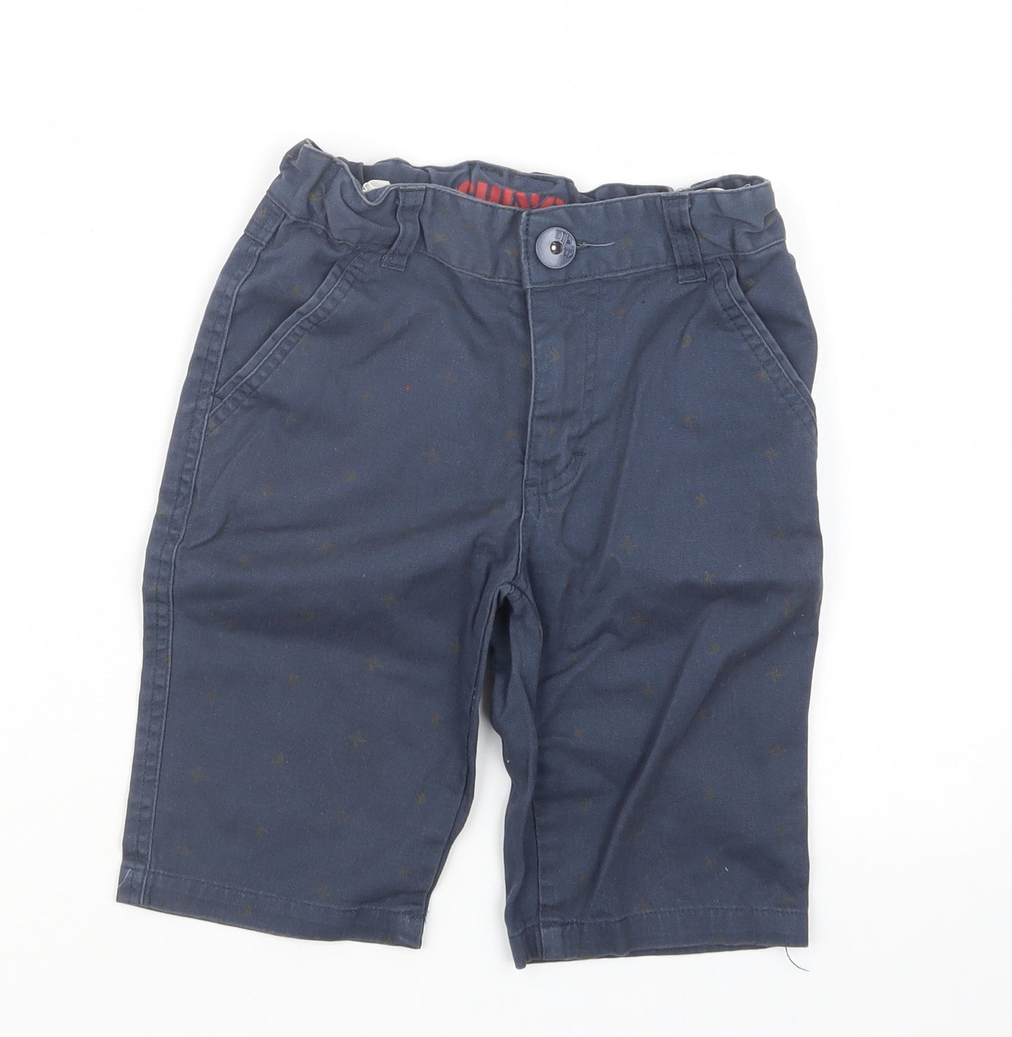 Peacocks Boys Blue Geometric  Chino Shorts Size 7 Years