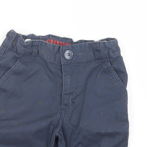 Peacocks Boys Blue Geometric  Chino Shorts Size 7 Years