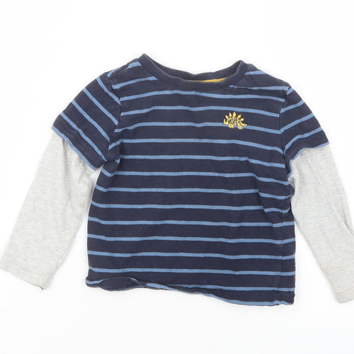 F&F Boys Blue Striped  Basic T-Shirt Size 12-18 Months