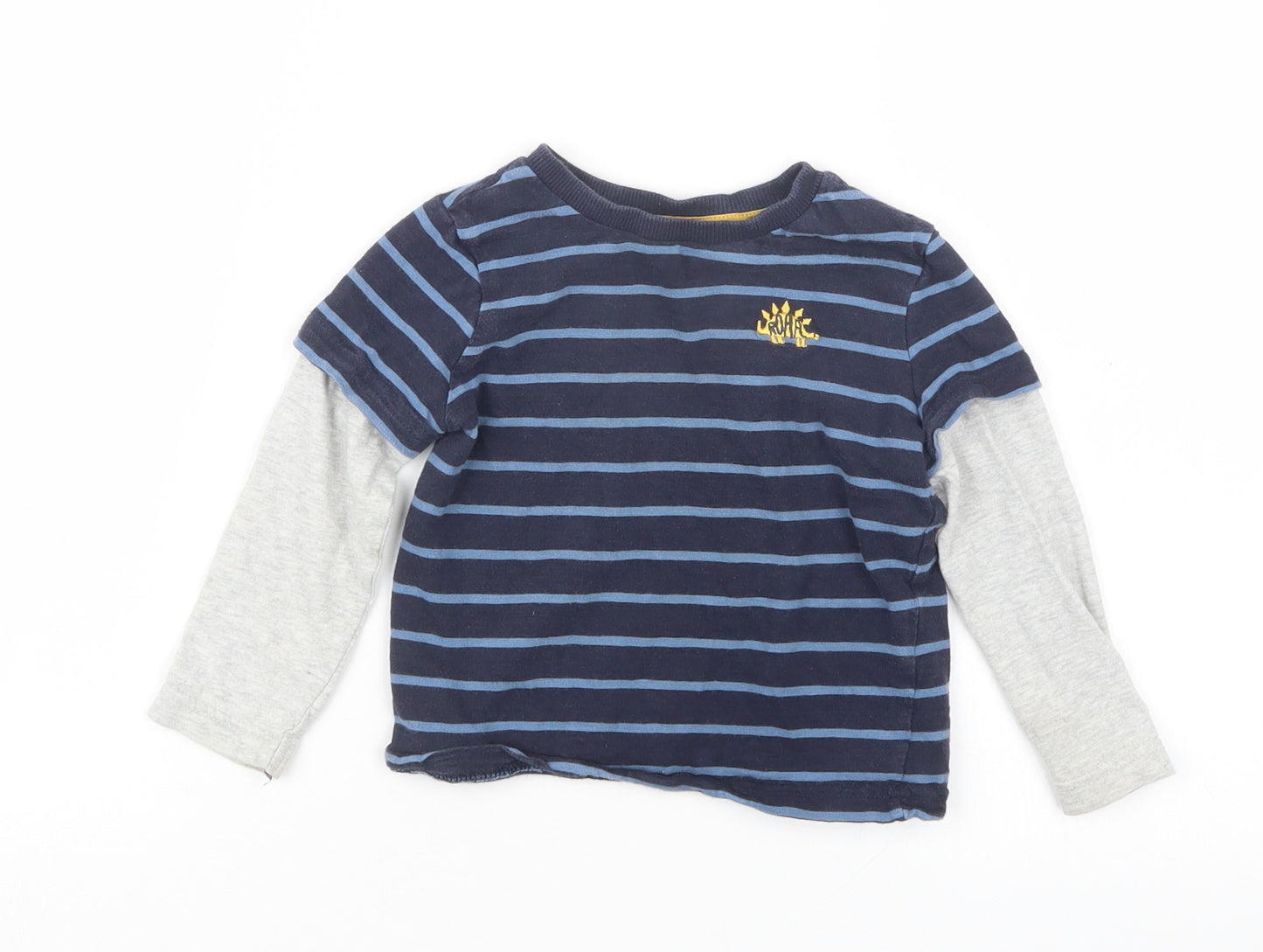 F&F Boys Blue Striped  Basic T-Shirt Size 12-18 Months