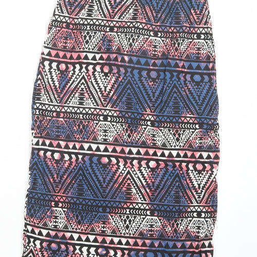 Preworn Womens Blue Geometric  Straight & Pencil Skirt Size 23 in