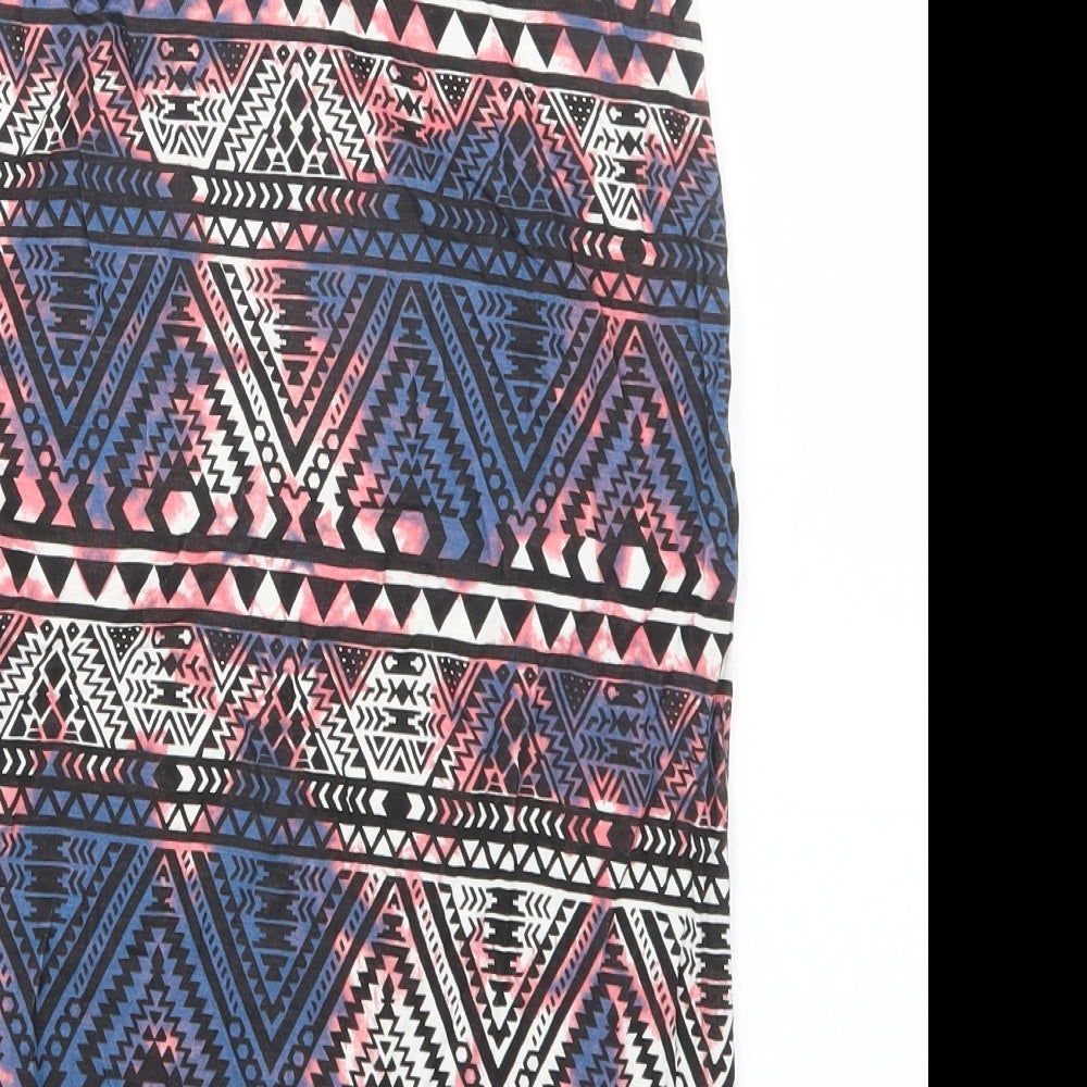 Preworn Womens Blue Geometric  Straight & Pencil Skirt Size 23 in
