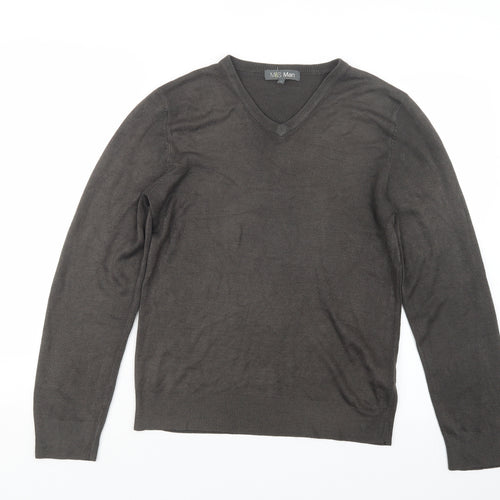 Marks and Spencer Mens Brown  Knit Pullover Jumper Size S
