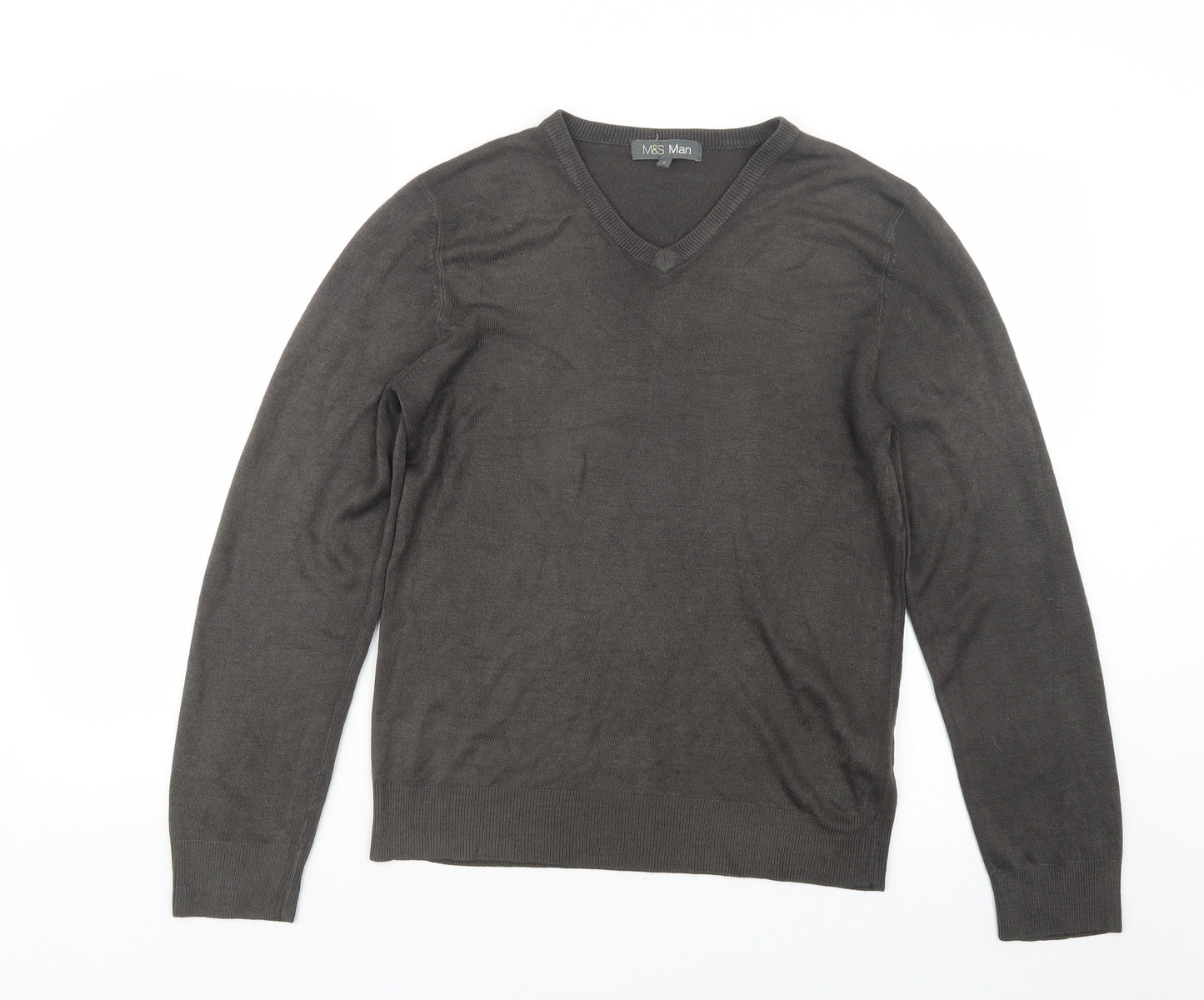 Marks and Spencer Mens Brown  Knit Pullover Jumper Size S