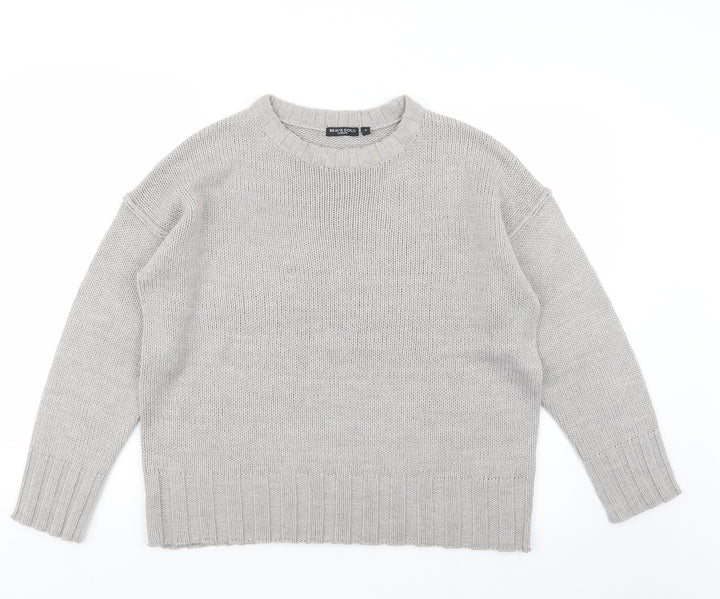 Brave Soul Womens Grey  Knit Pullover Jumper Size S