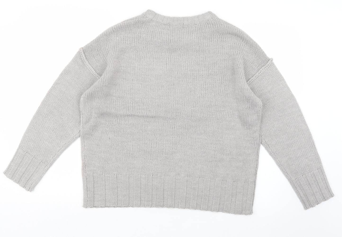 Brave Soul Womens Grey  Knit Pullover Jumper Size S