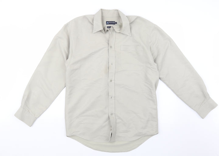 Armando Mens Beige    Button-Up Size S