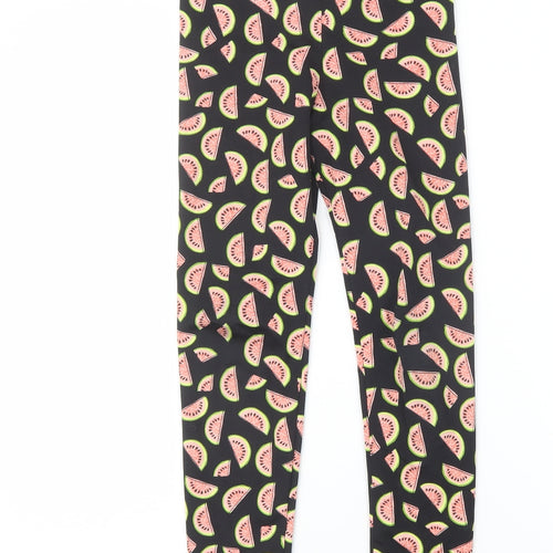 Atmosphere Womens Black Geometric  Capri Leggings Size 6 L21.5 in