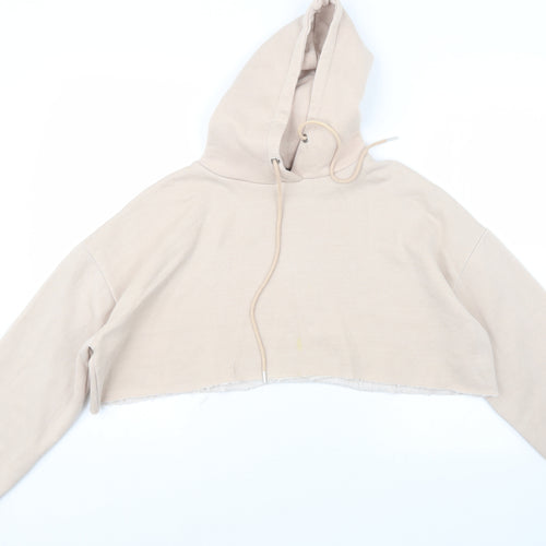 Rising Womens Beige   Pullover Hoodie Size S  - Cropped