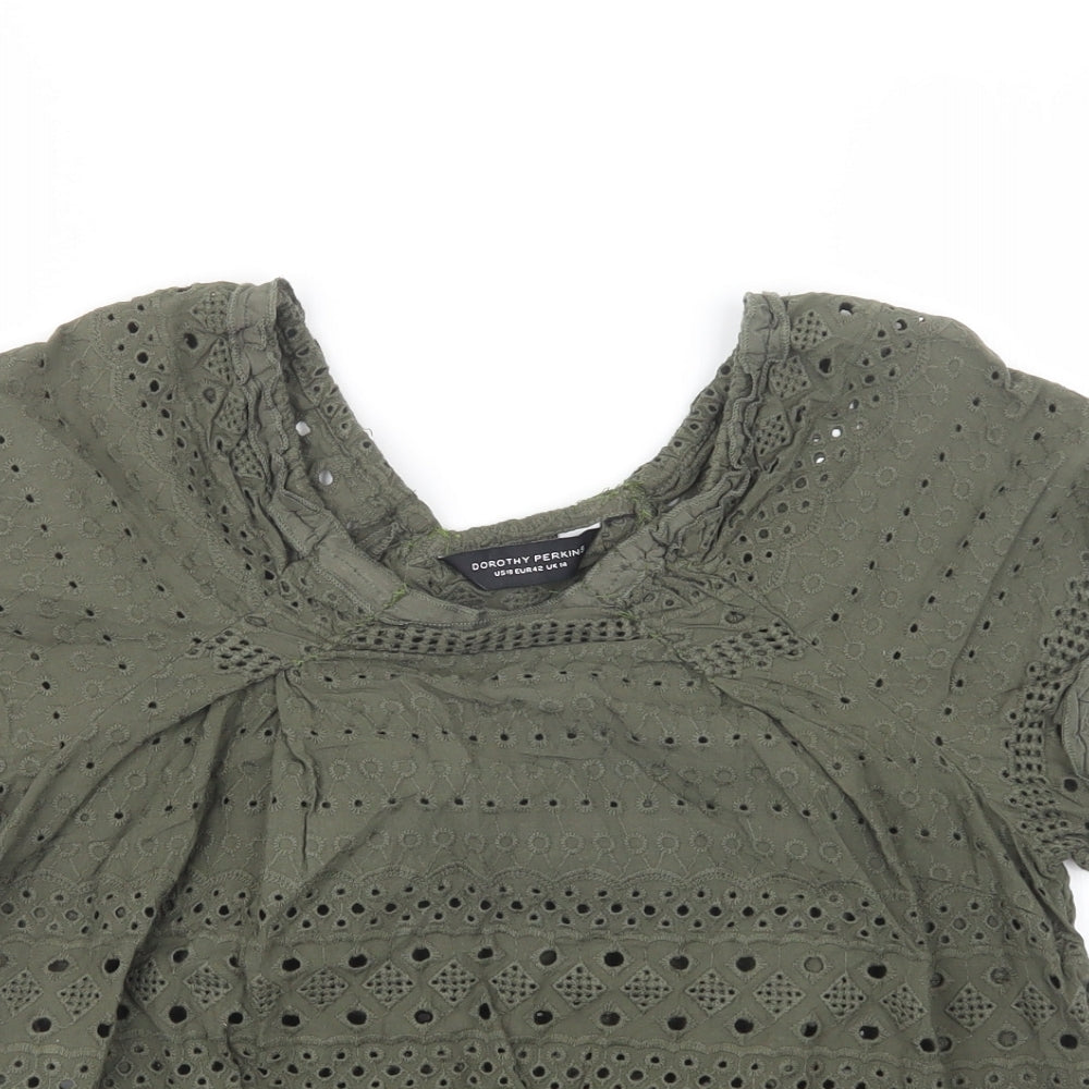 Dorothy Perkins Womens Green   Basic Blouse Size 14