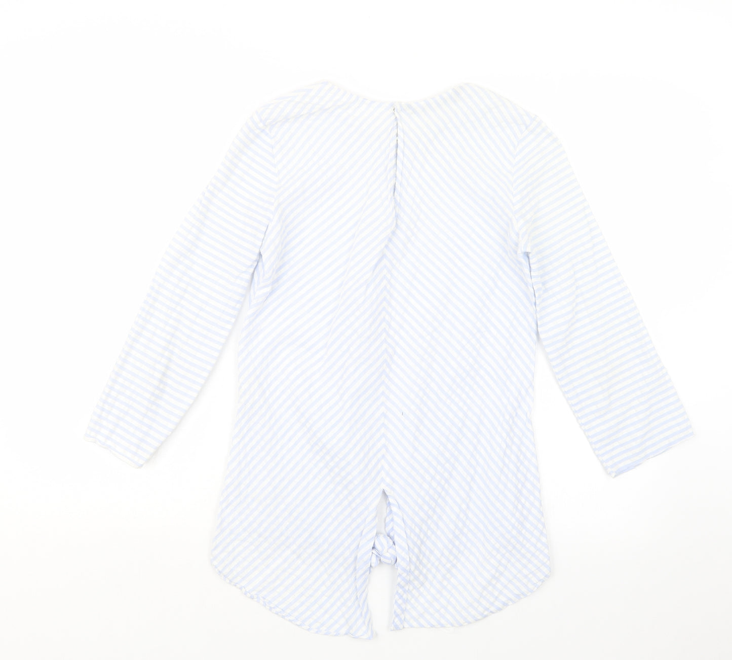 Zara Womens Blue Striped  Basic Blouse Size XS