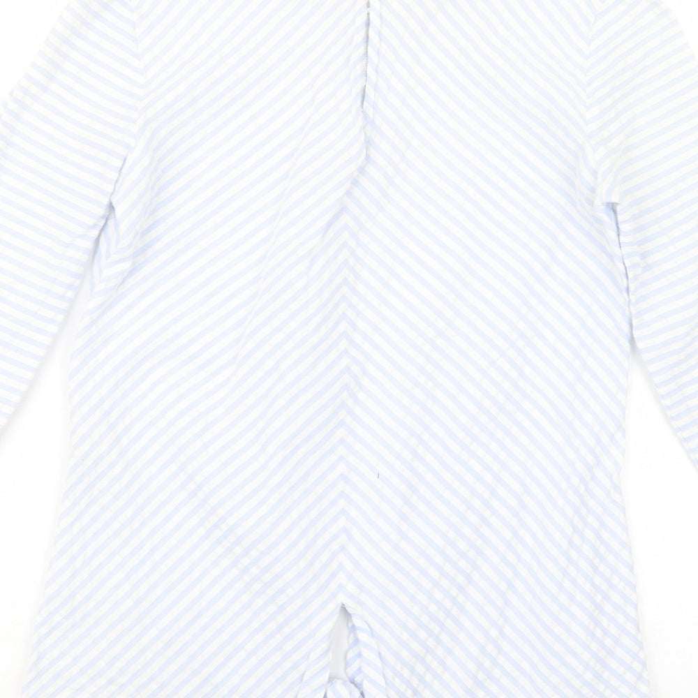 Zara Womens Blue Striped  Basic Blouse Size XS