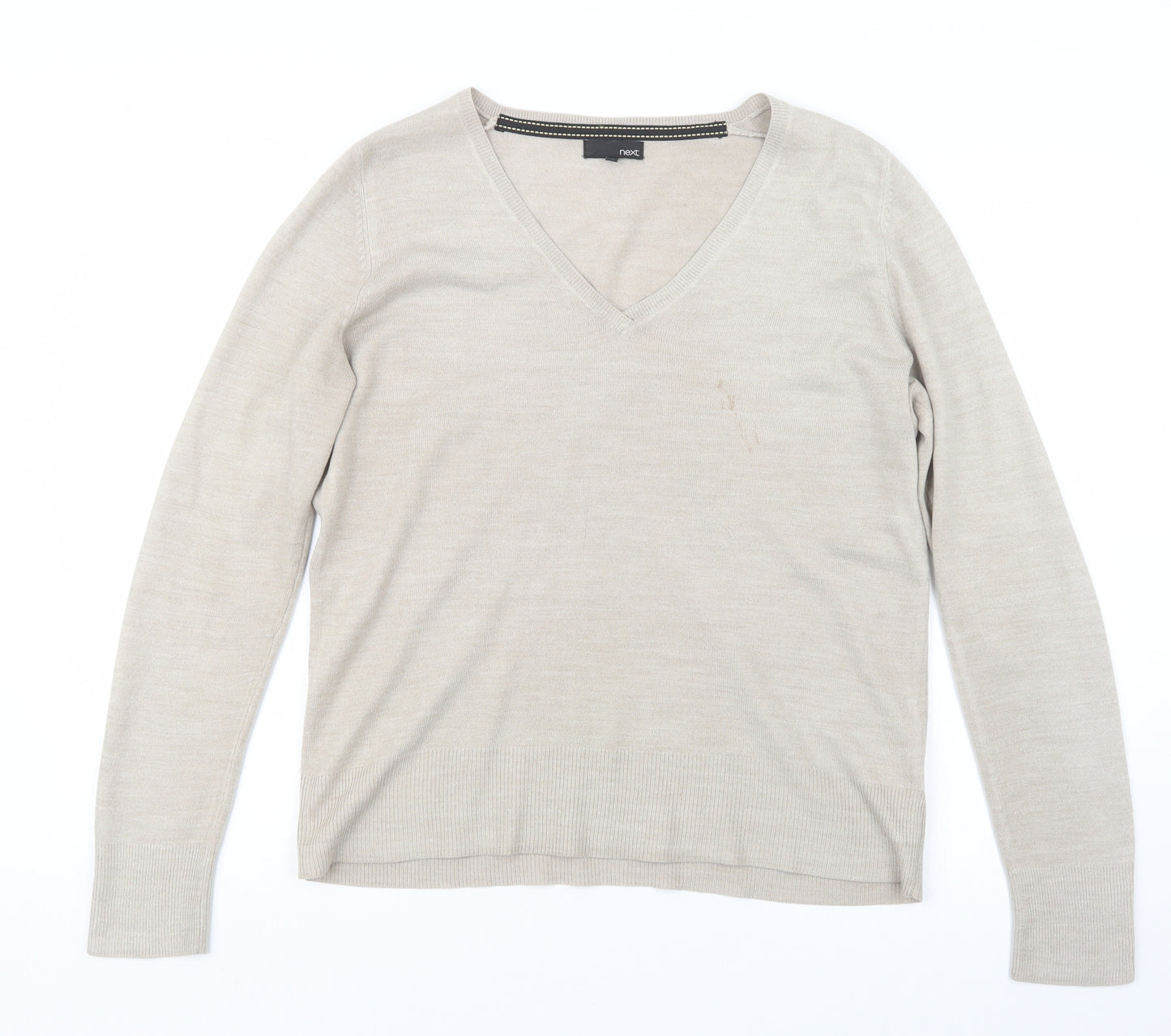 NEXT Womens Beige  Knit Pullover Jumper Size 14