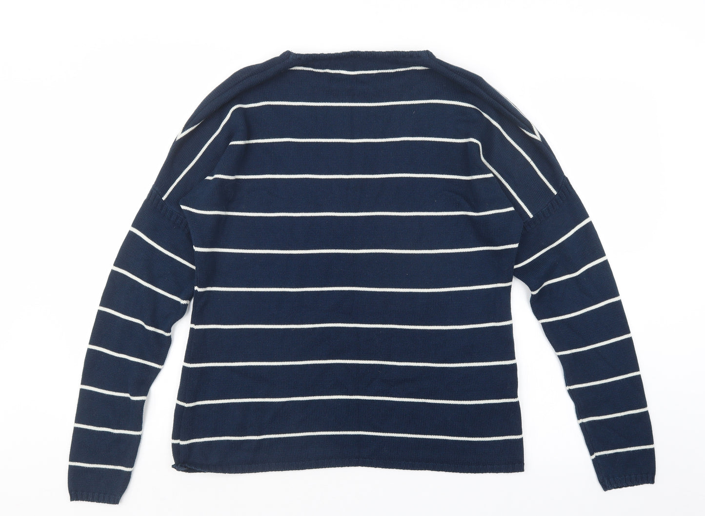 Brakeburn Womens Blue Striped Knit Pullover Jumper Size 10
