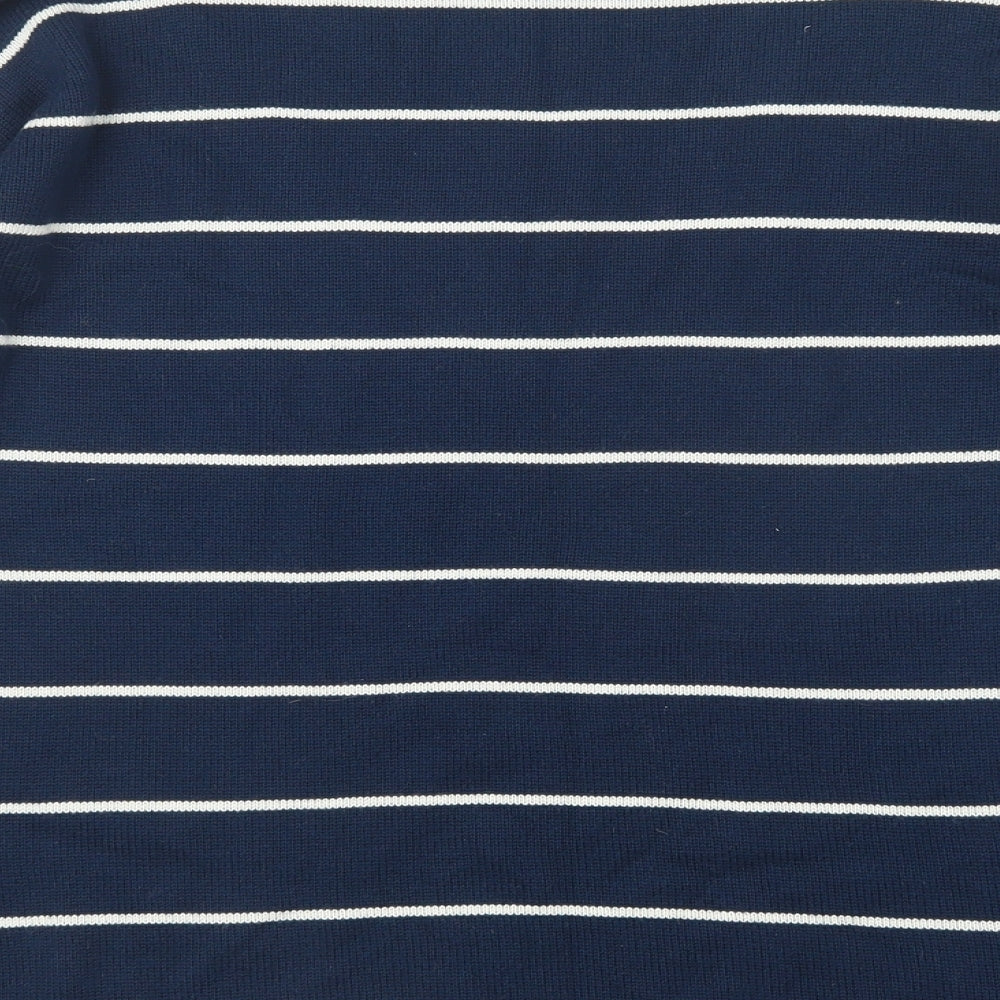Brakeburn Womens Blue Striped Knit Pullover Jumper Size 10