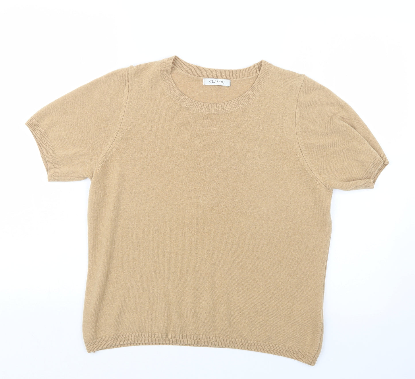 Marks and Spencer Womens Beige  Knit Pullover Jumper Size 14
