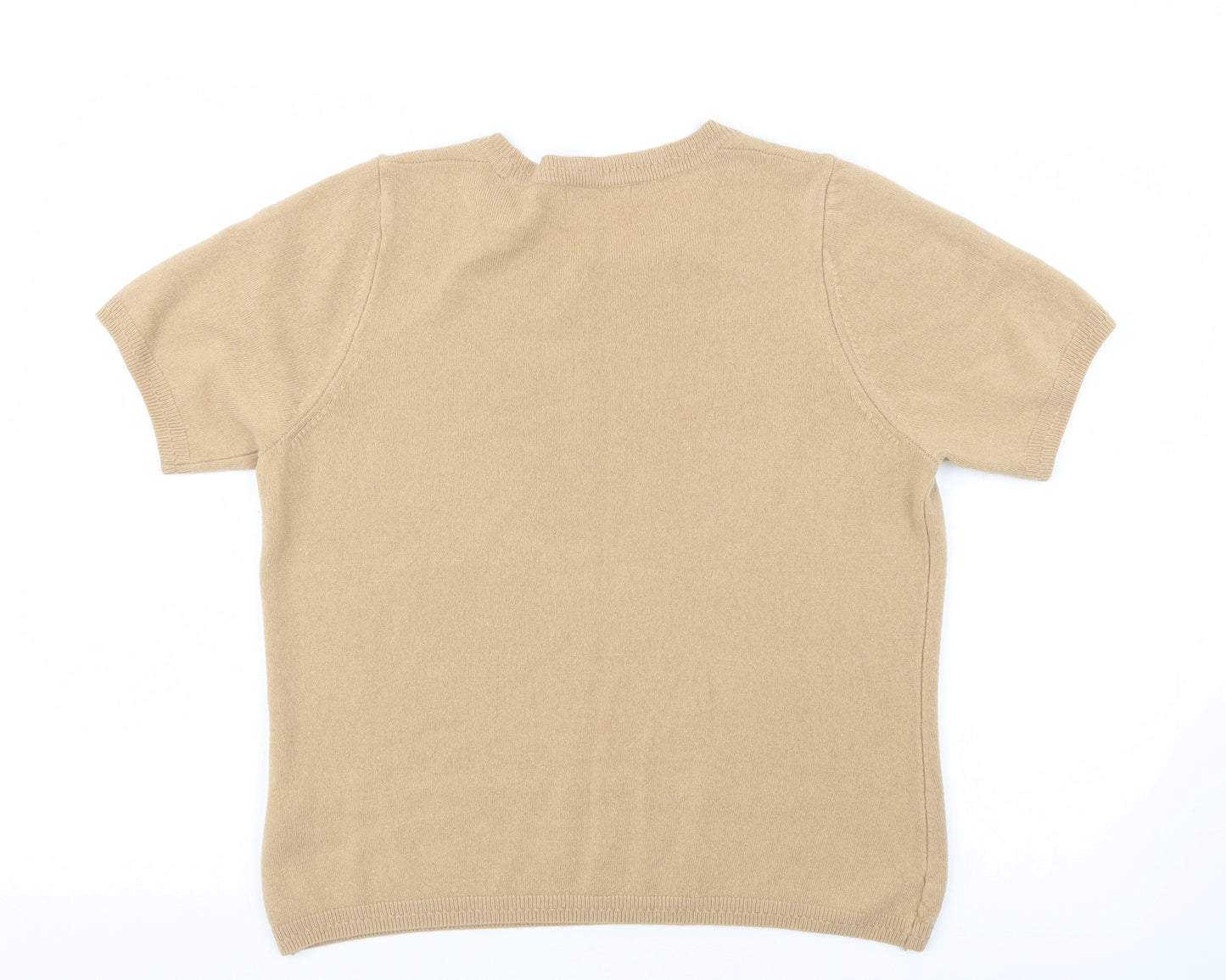 Marks and Spencer Womens Beige  Knit Pullover Jumper Size 14