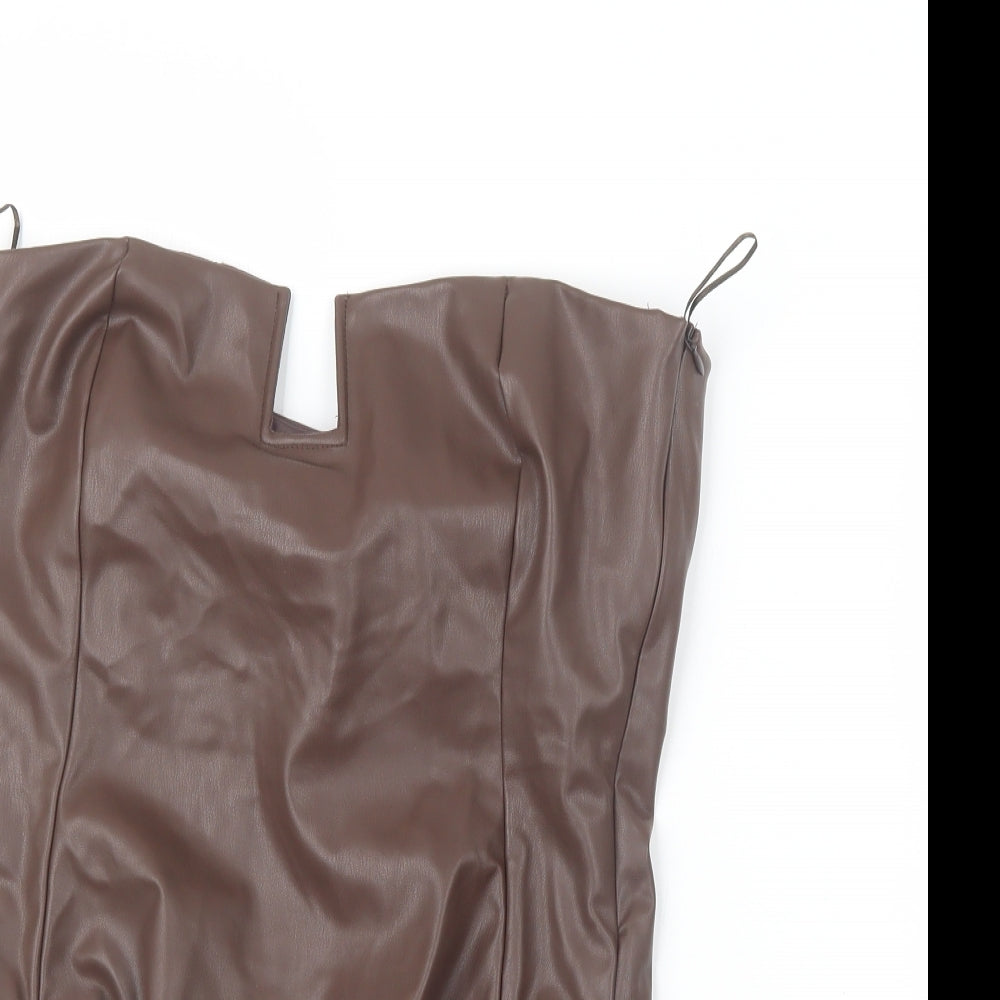 Zara Womens Brown   Bodysuit One-Piece Size L