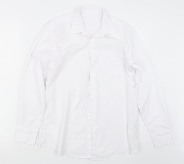 George] Boys White   Basic Button-Up Size 13-14 Years
