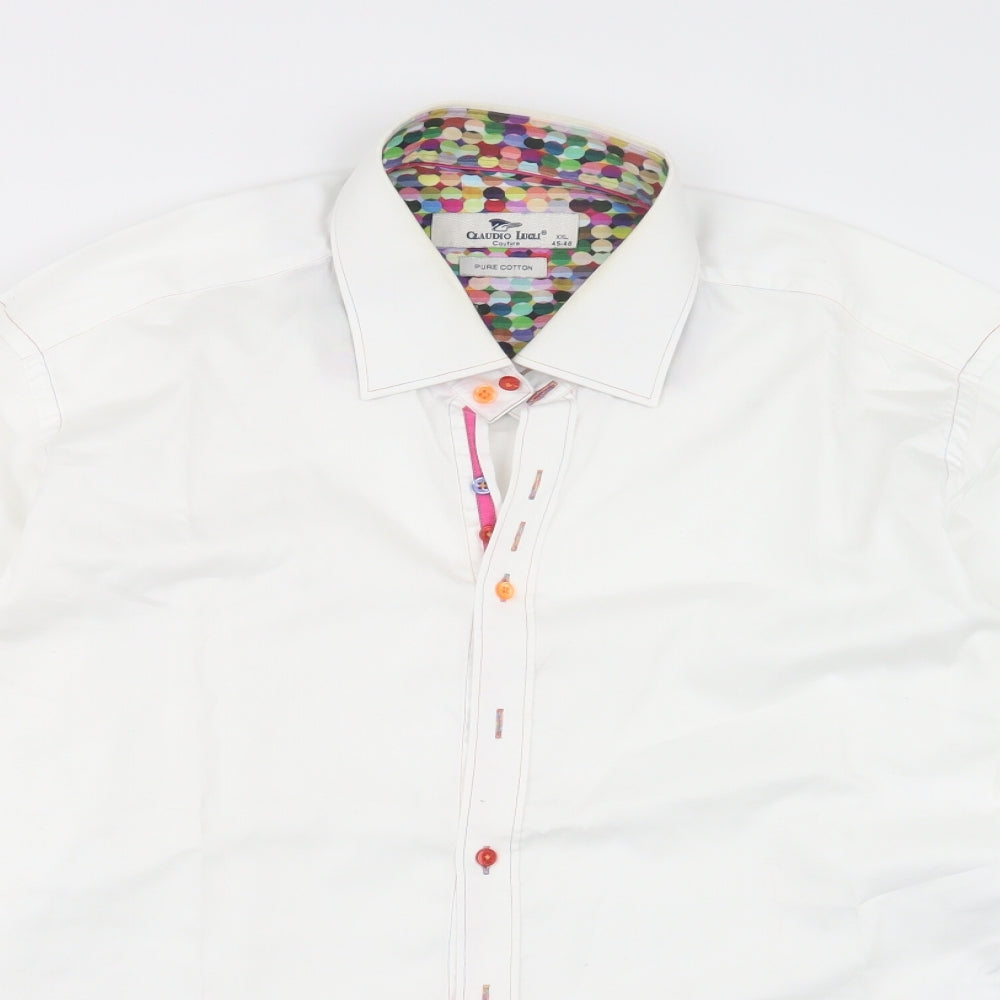 Claudio Lugli Mens White    Button-Up Size 2XL